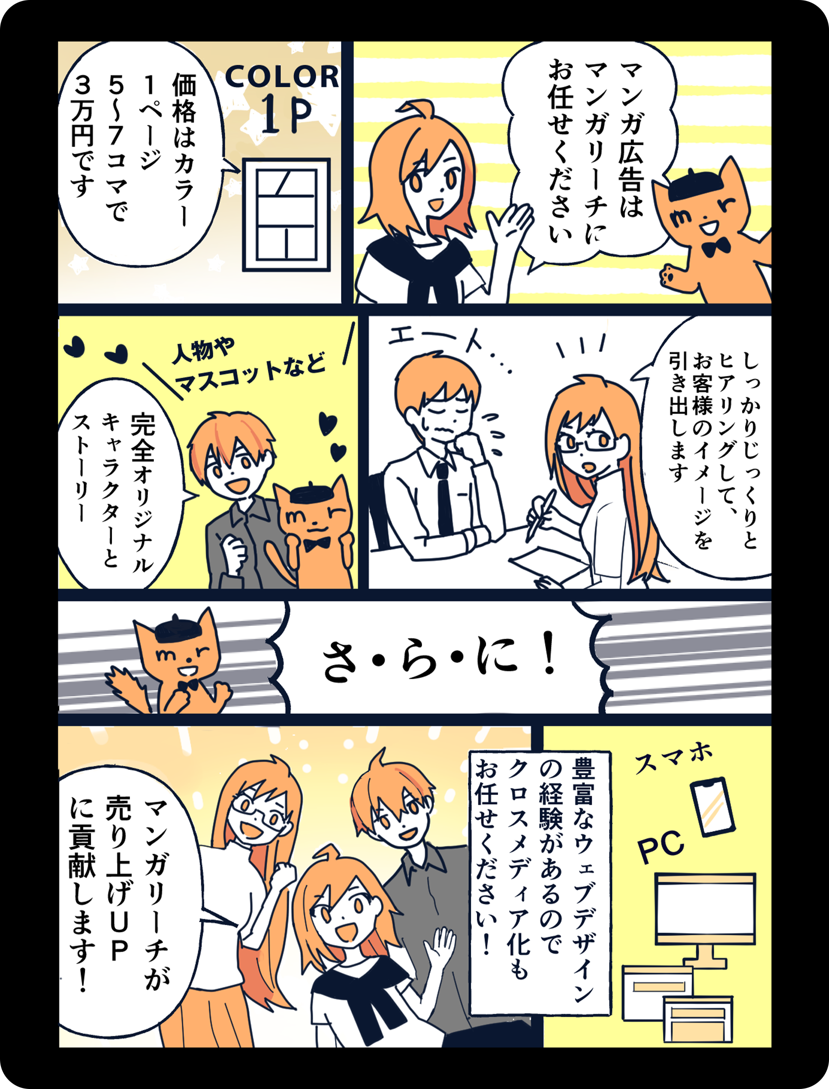豊富なウェブデザインの経験があるのでクロスメディア化もお任せください！マンガリーチが売り上げUPに貢献します！